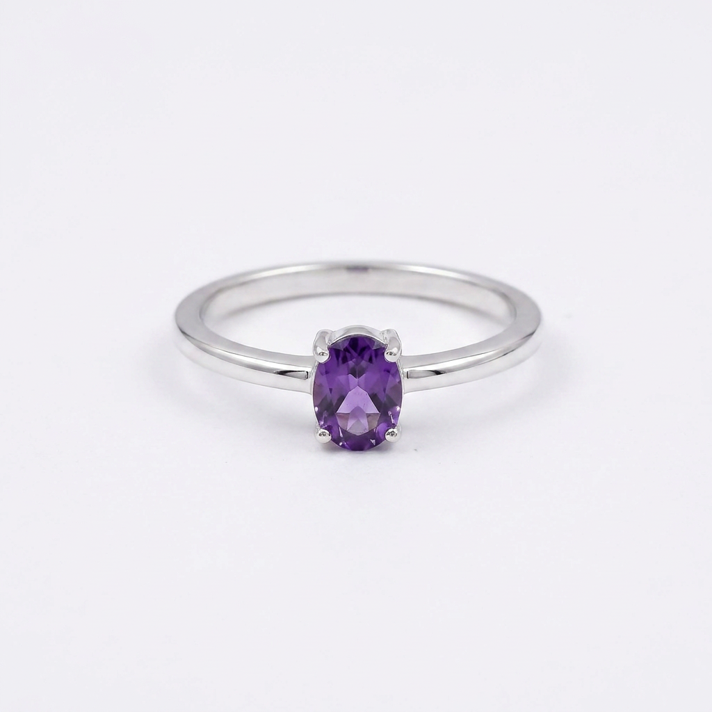 Amethyst Ring sterling silver