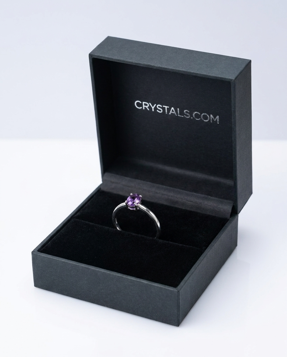 Amethyst Ring in Crystals.com box