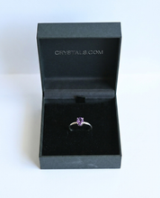 Amethyst Ring in Crystals.com box angle 2