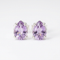 Sterling Silver Tear Drop Amethyst Stud Earrings