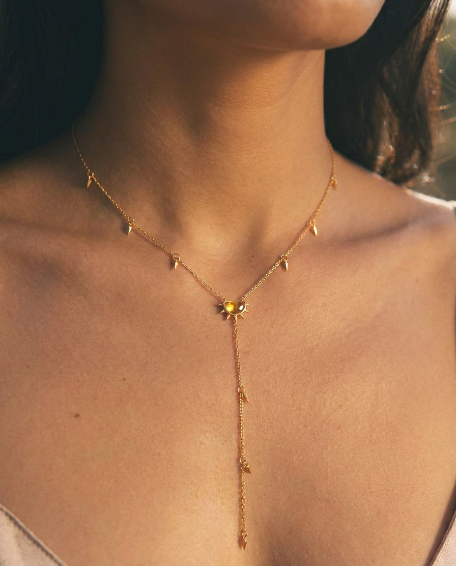 citrine crystal necklace
