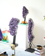 Statement Amethyst Geode | 98lb / 3ft Deep Purple Brazilian Crystal on Custom Stand