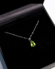 Peridot necklace in Crystals.com gift box
