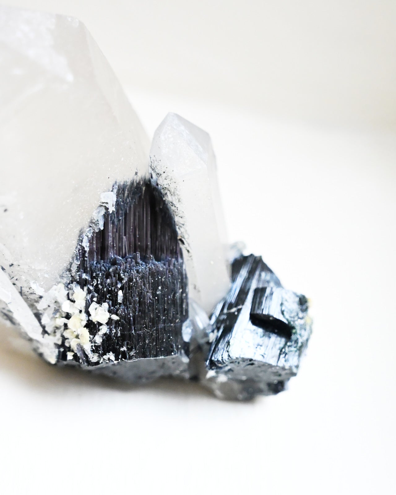 Hyalite Feldspar Fluorite Smoky Quartz Schorl Cluster