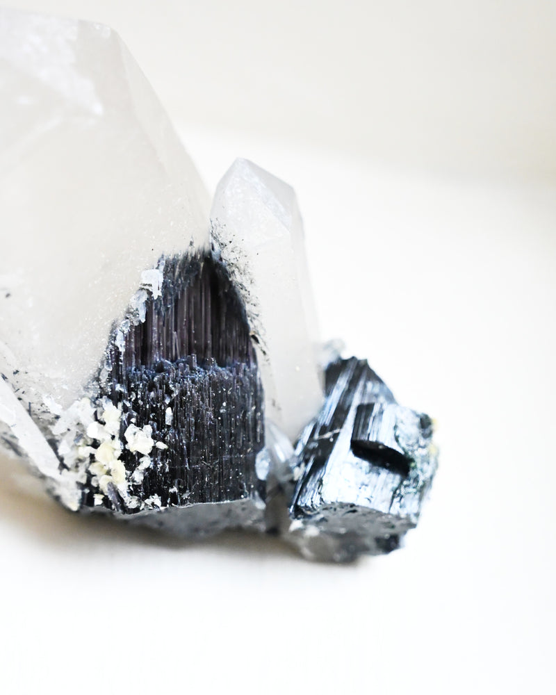 Hyalite Feldspar Fluorite Smoky Quartz Schorl Cluster