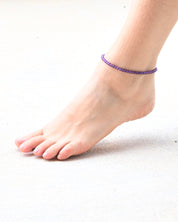 Amethyst Beaded Anklet - natural amethyst crystal for sale at Crystals.com