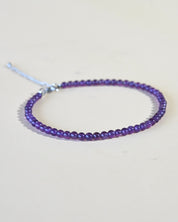 Amethyst Beaded Anklet - natural amethyst crystal close up detail