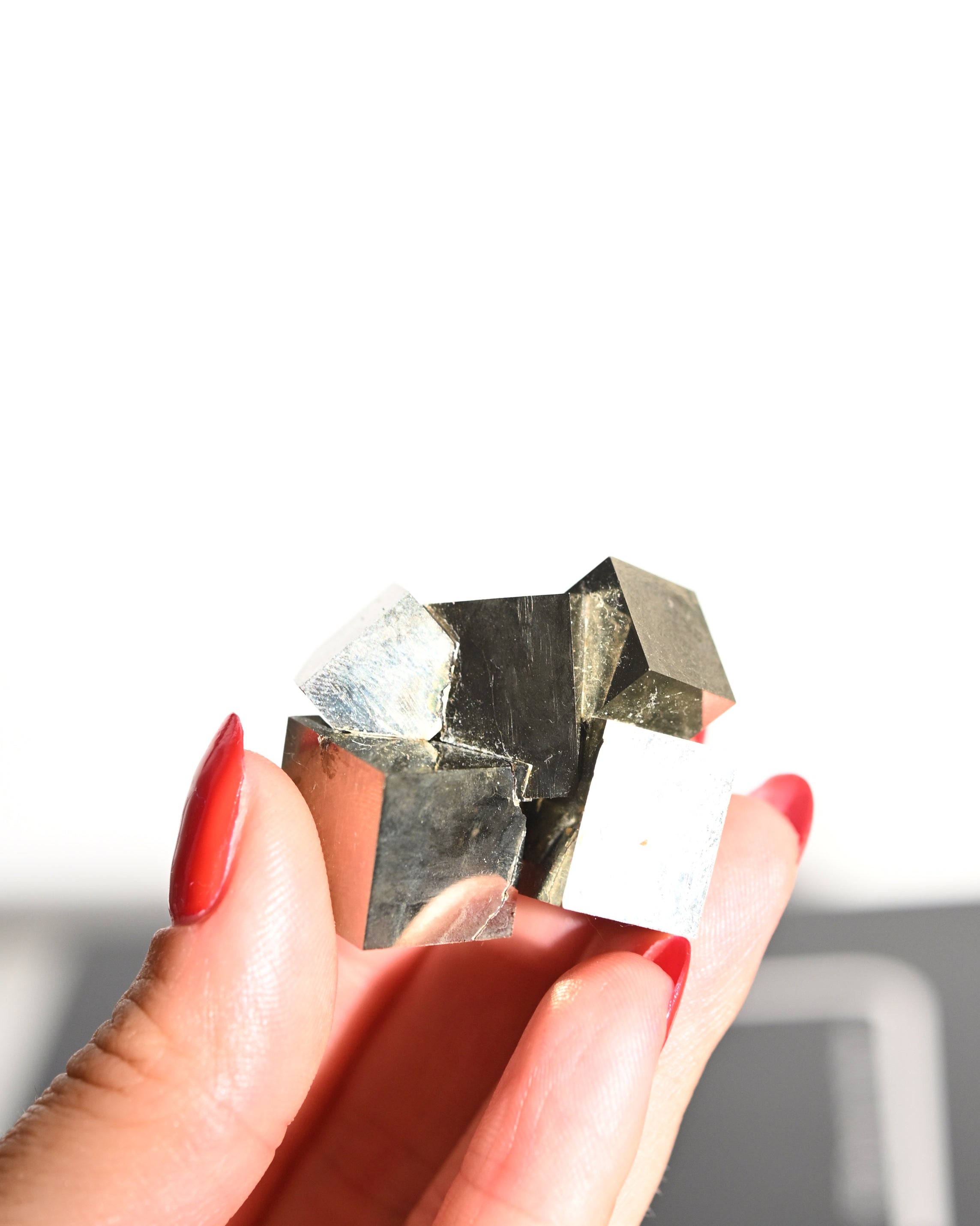 Pyrite Cluster Interlocking Cubes