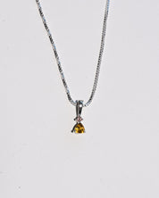 Petite tourmaline pendant on sterling silver box chain