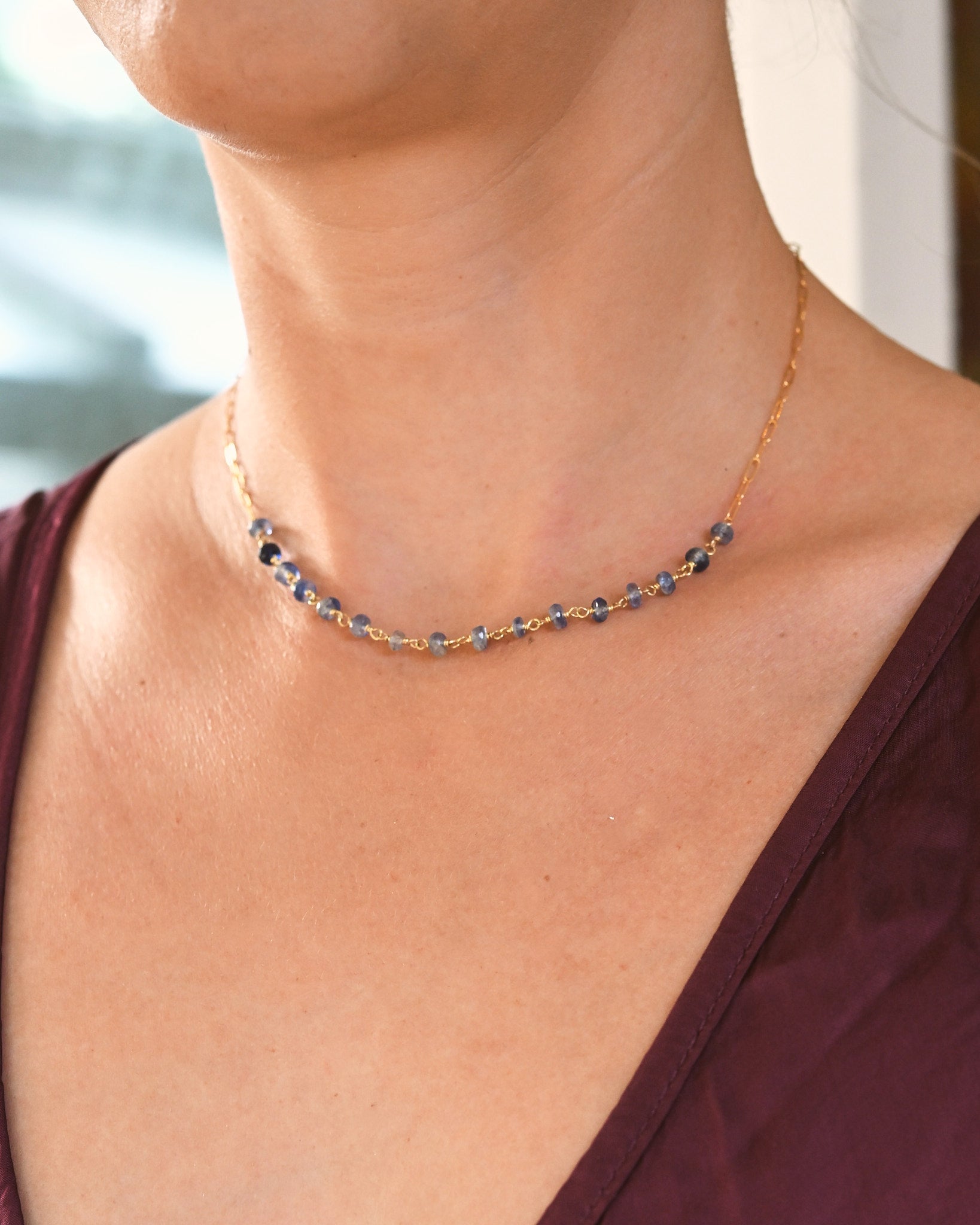 Kyanite Paperclip Necklace