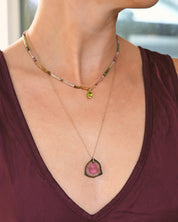 Watermelon Tourmaline & Peridot Necklace