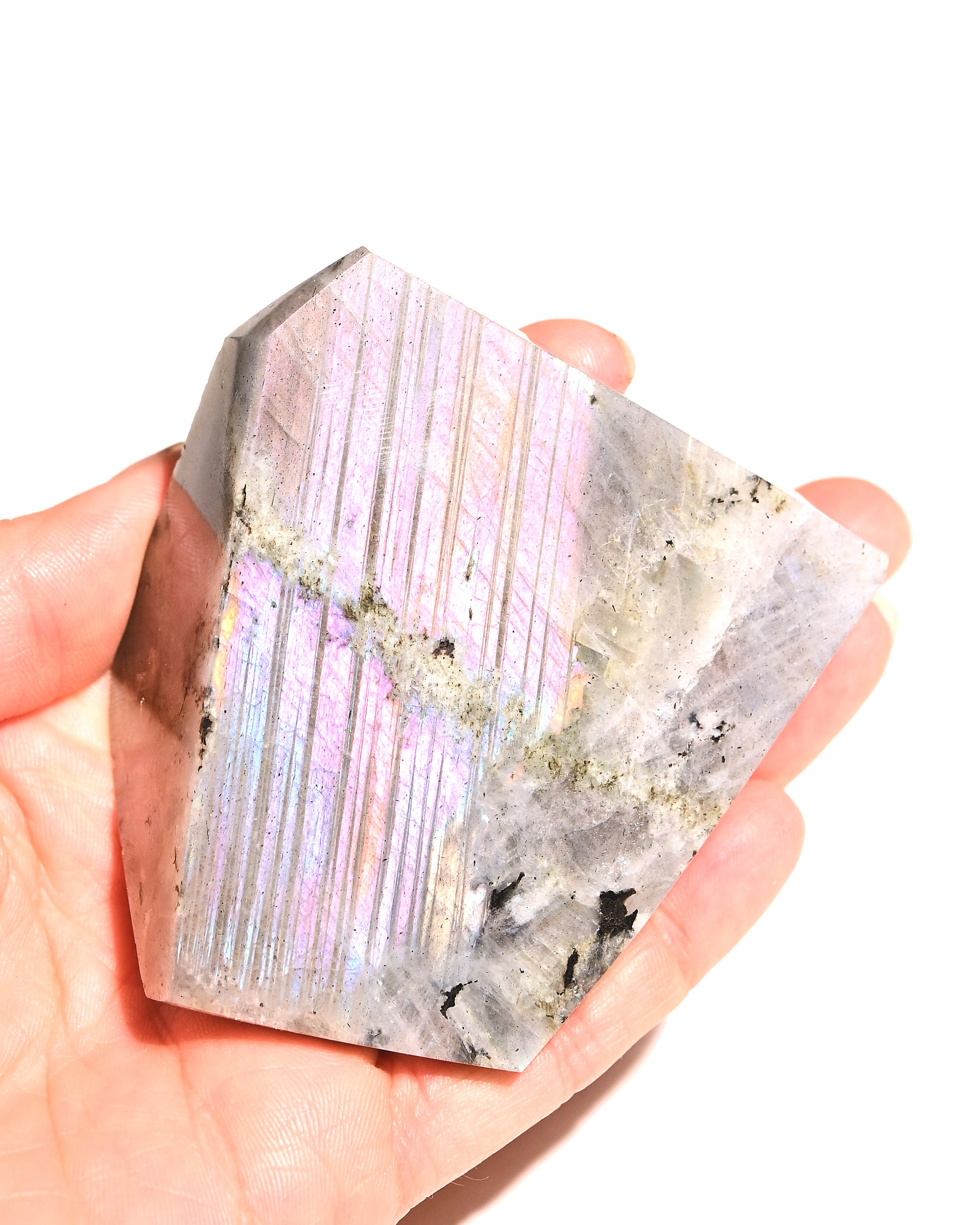 Purple Flash Labradorite Geometric 3in