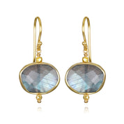 Labradorite Bezeled Drop Earrings 