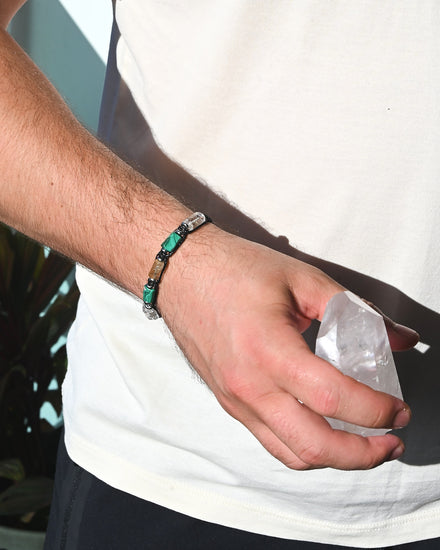 Transformation Bracelet — Clear Quartz, Malachite & Citrine — Citrine crystal specimen