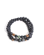Lava Stone and Kambaba Jasper Bracelet detail