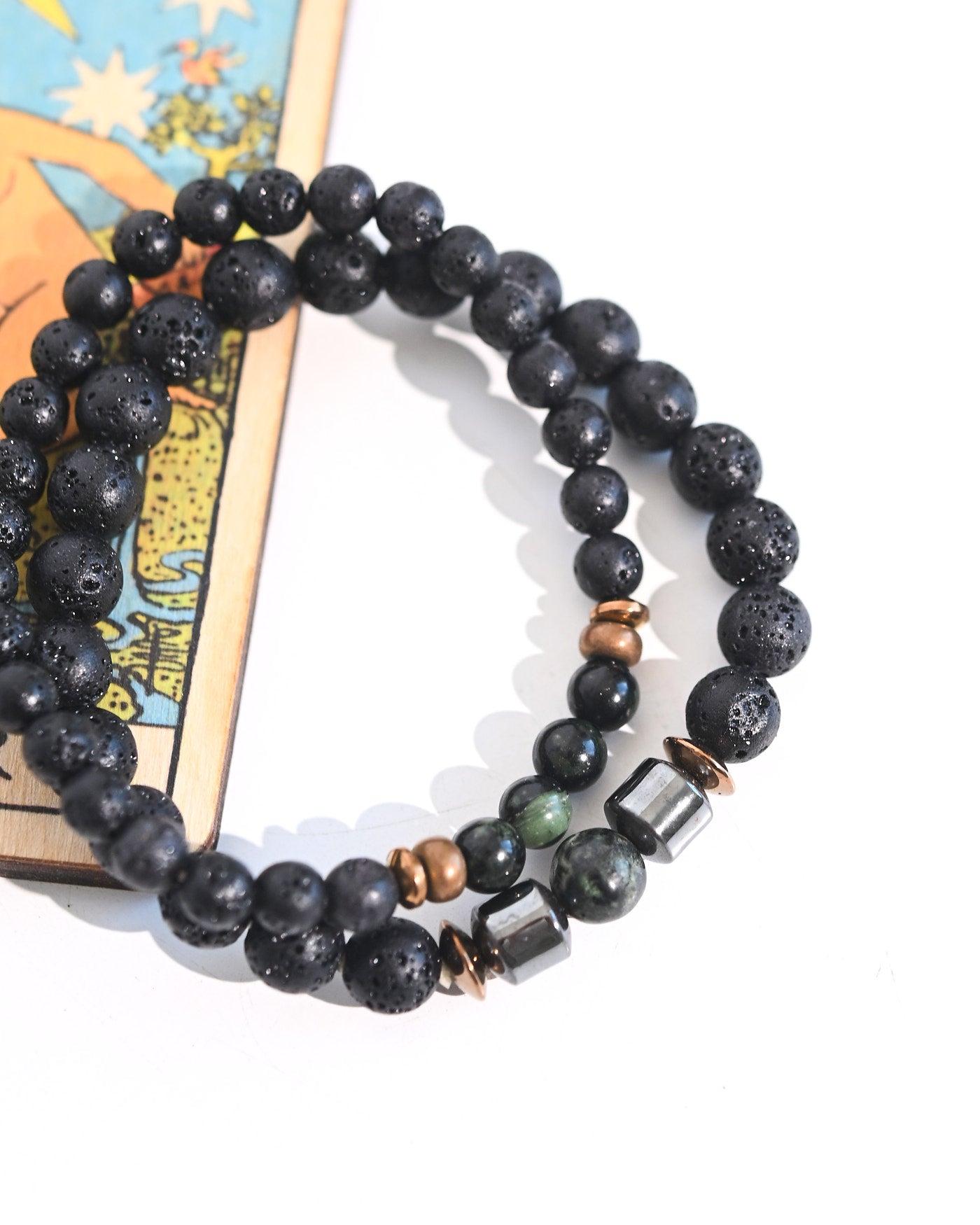 Lava Stone and Kambaba Jasper Bracelet alternate view