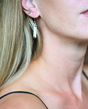 Lemurian Quartz Crystal Earrings