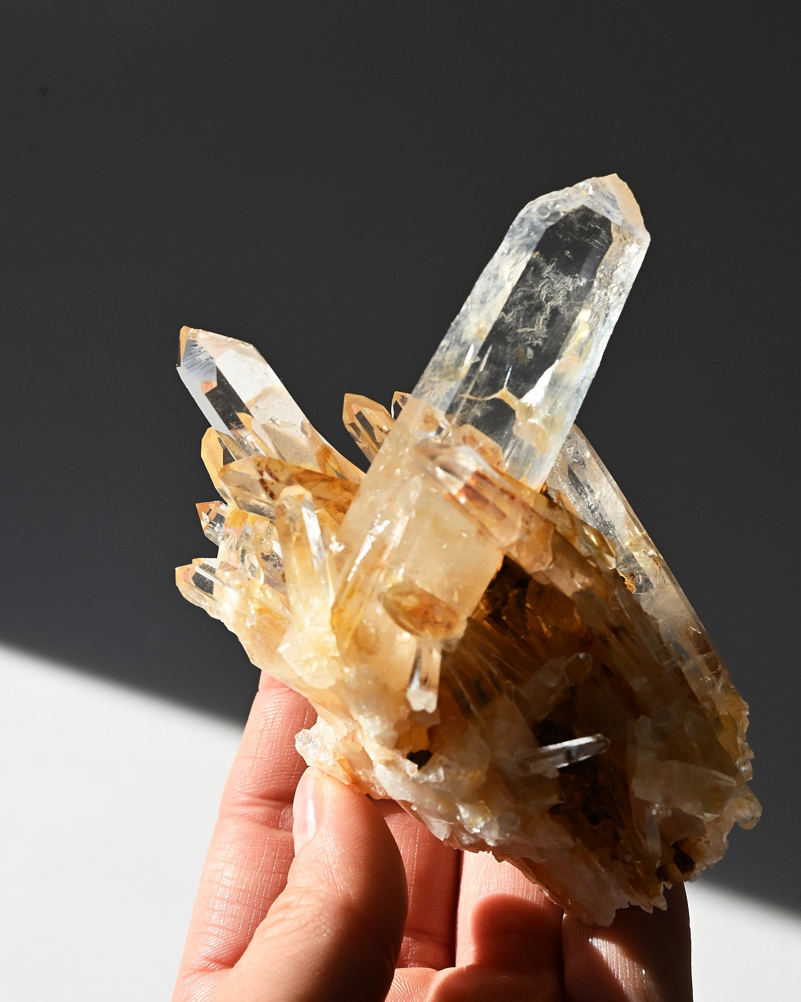 Golden Healer Lemurian Quartz Cluster