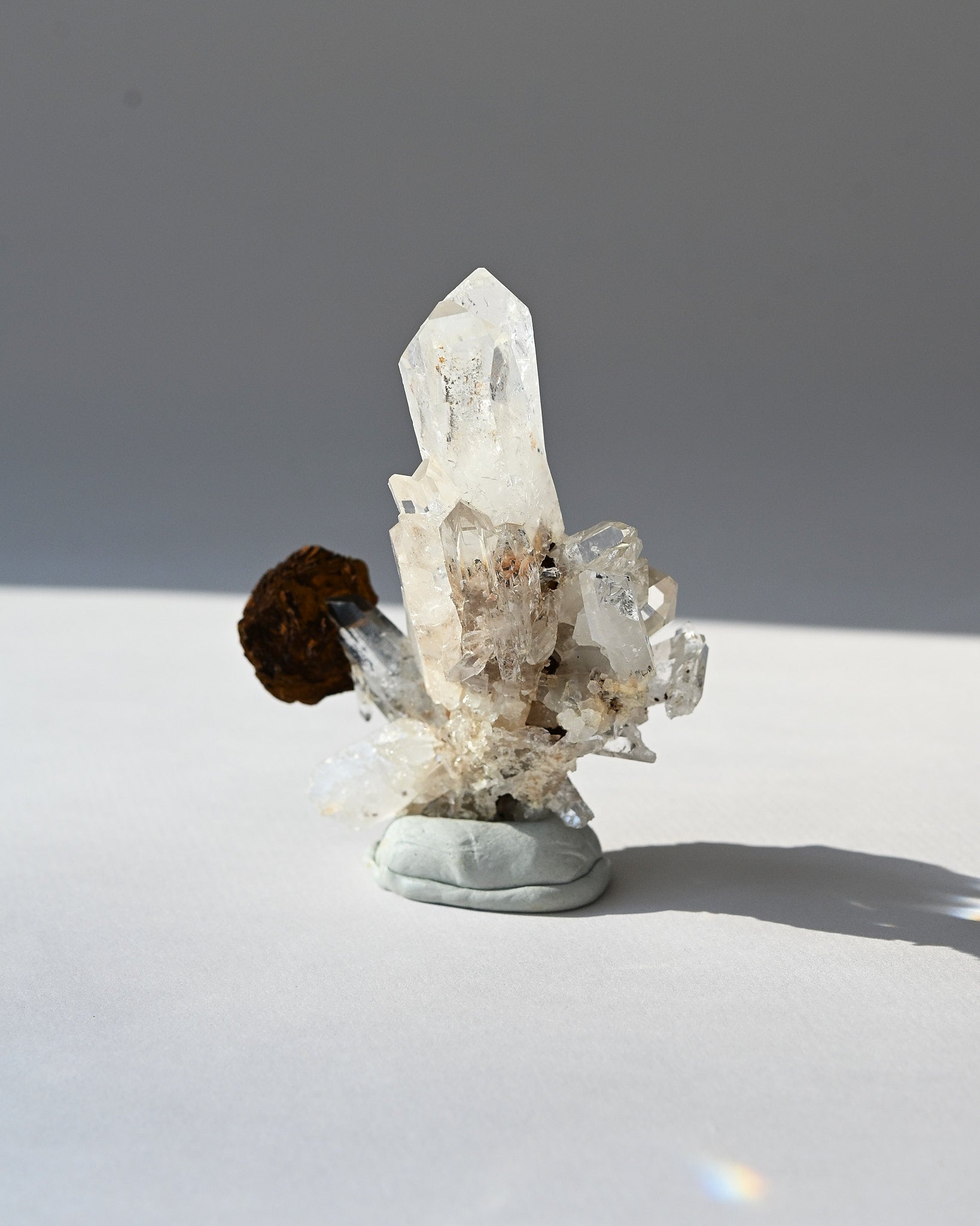Twin Lemurian Quartz w Siderite