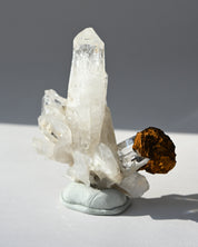 Twin Lemurian Quartz w Siderite