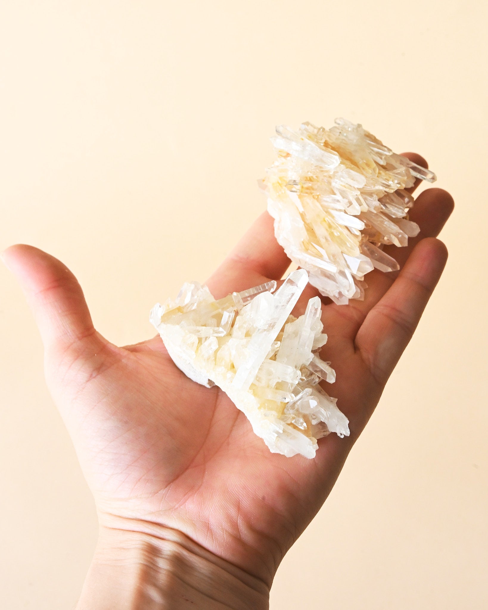 Mini Golden Lemurian Quartz Cluster
