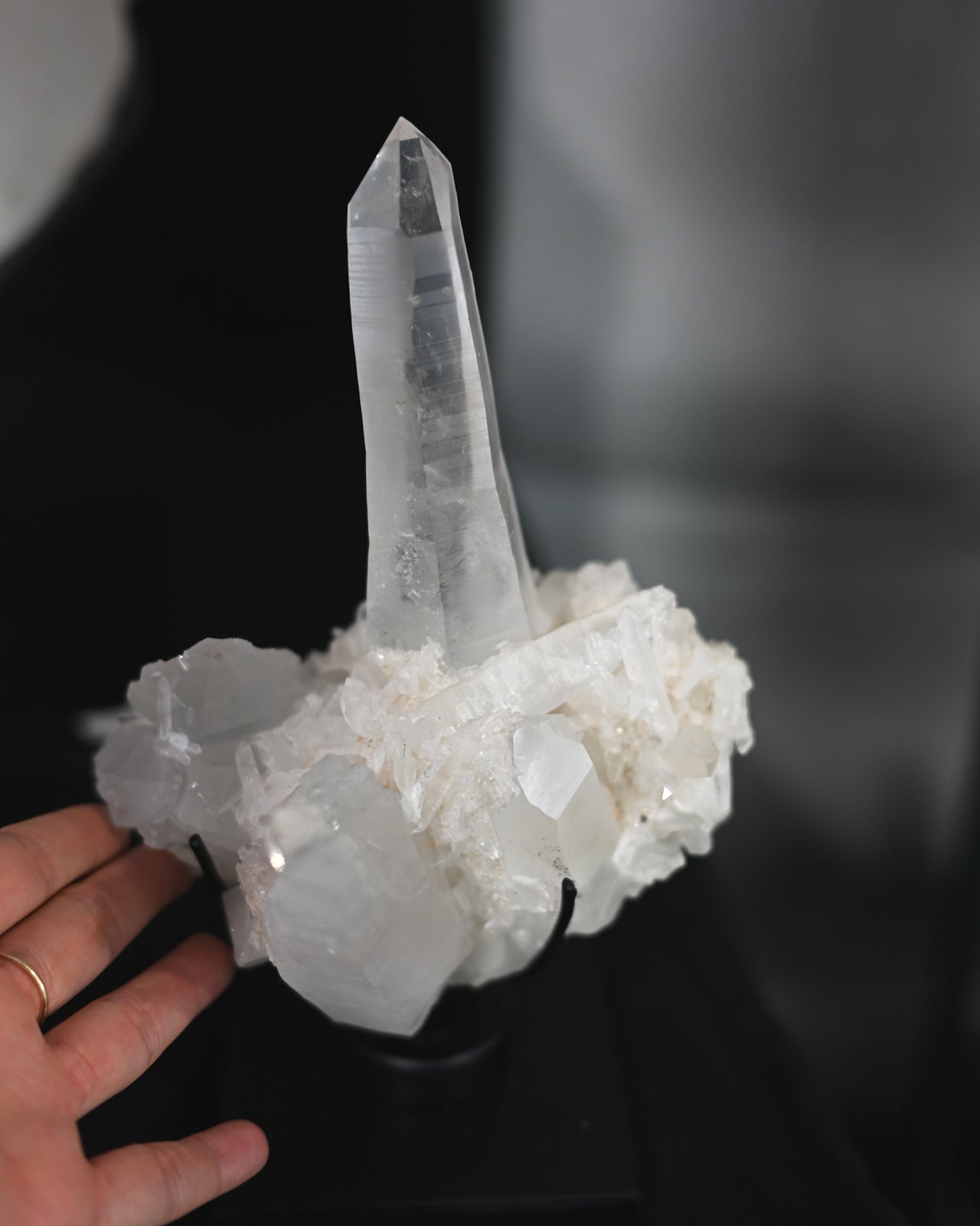 Lemurian Quartz Cluster on Stand