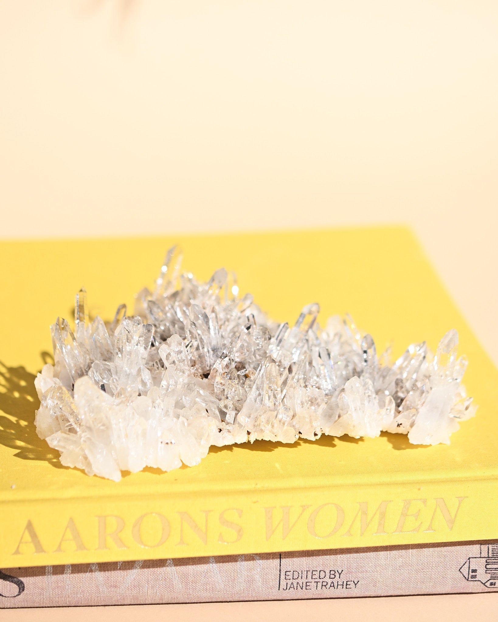 Colombian Lemurian Quartz Cluster 7in - clear quartz crystal cluster specimen in natural light
