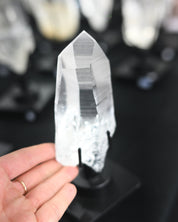 Polished Lemurian Quartz Specimen on Stand – Brazil