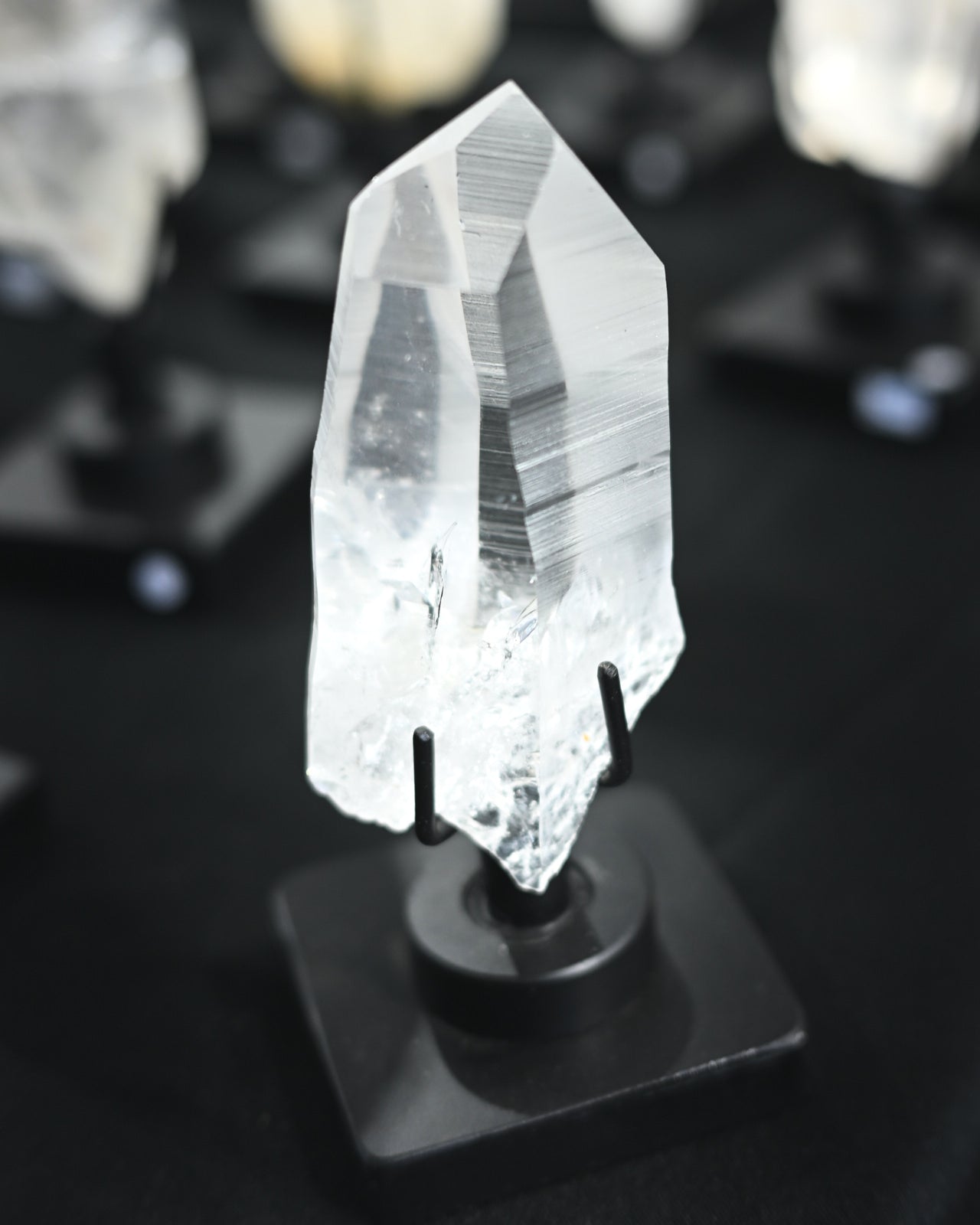 Polished Lemurian Quartz Specimen on Stand – Brazil
