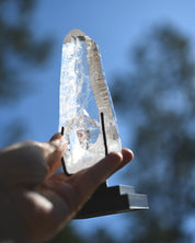Lemurian Quartz Cluster on Stand 5in