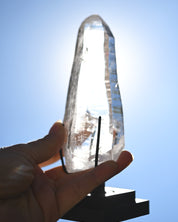 Lemurian Quartz Cluster on Stand 5in