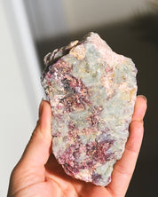 Natural Rough Lepidolite + Aquamarine