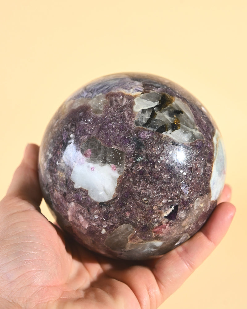 XL Lepidolite Sphere 2.2lbs
