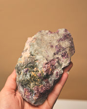 Natural Rough Lepidolite + Watermelon Tourmaline
