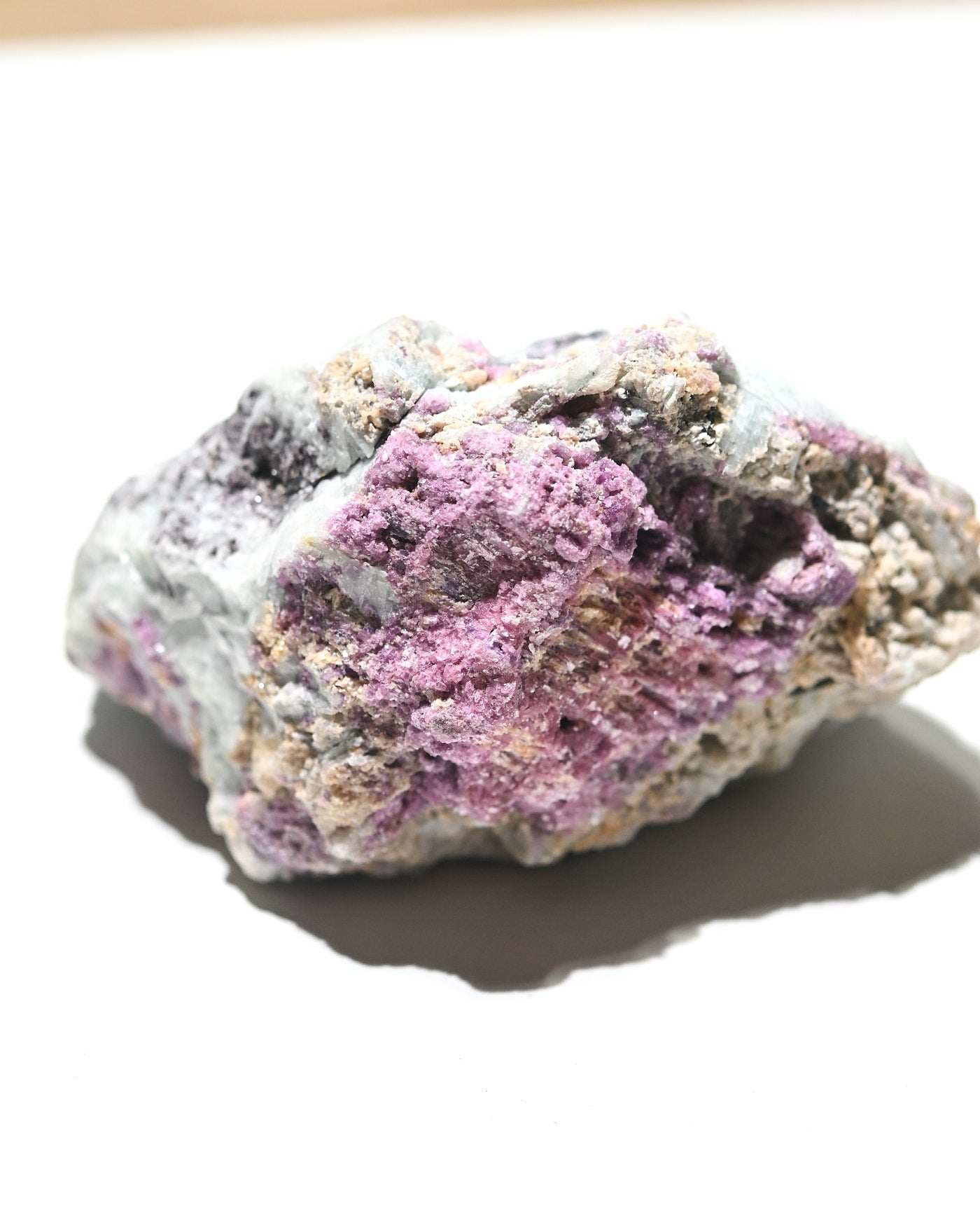 Lepidolite pink tourmaline rear view albite matrix