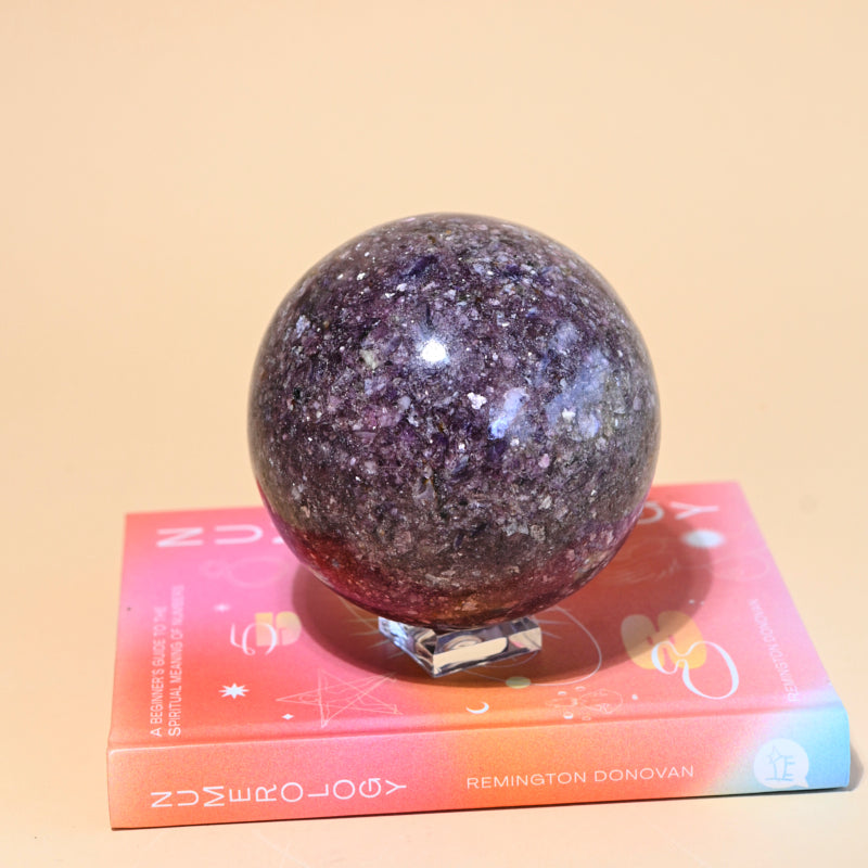 XL Lepidolite Sphere 3.5lbs
