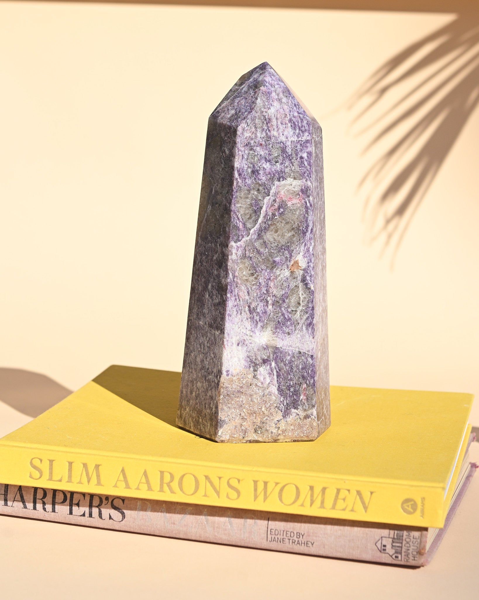 Lepidolite Tower 9.5lbs - lepidolite crystal tower point view 7