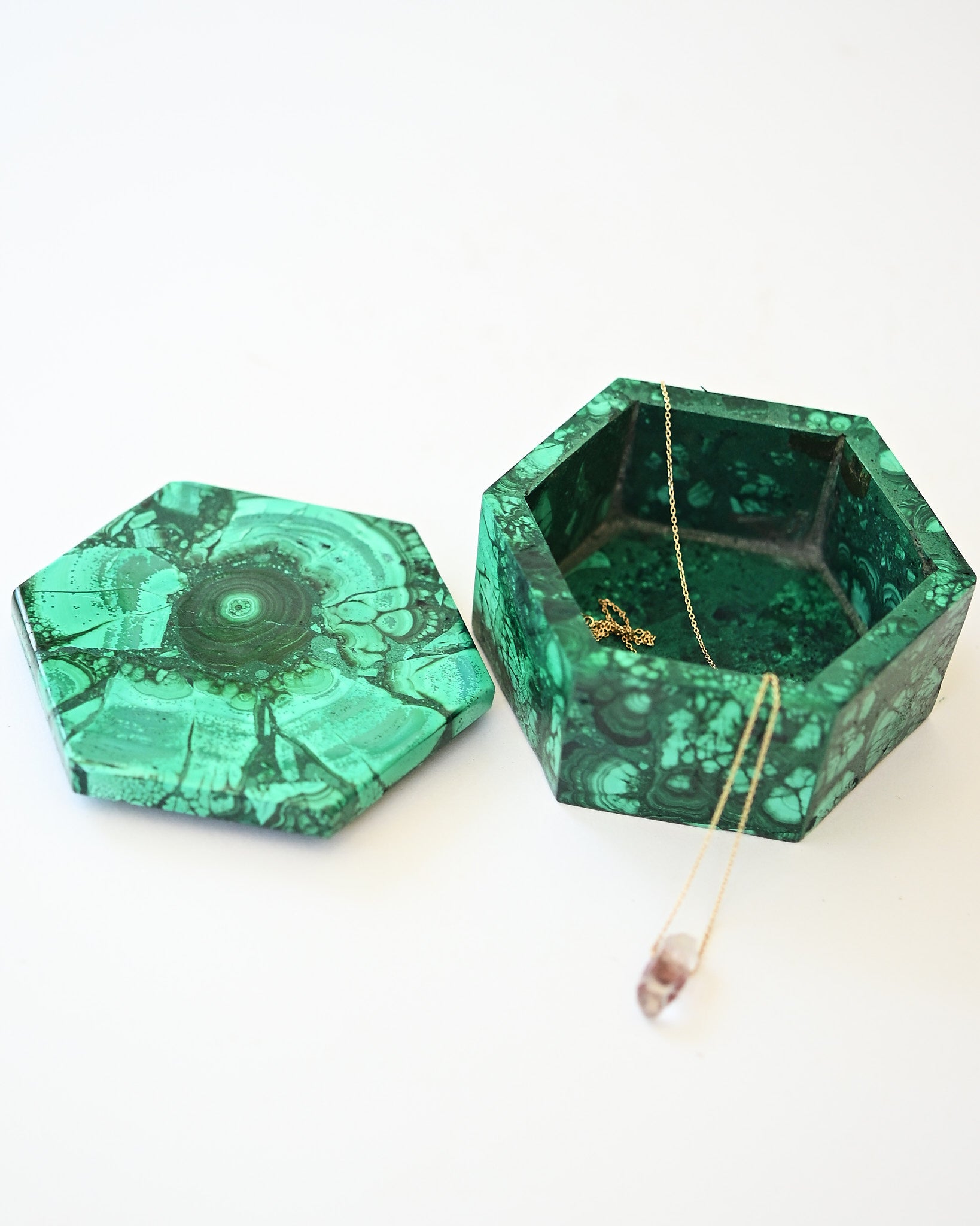 Handcrafted Malachite Box