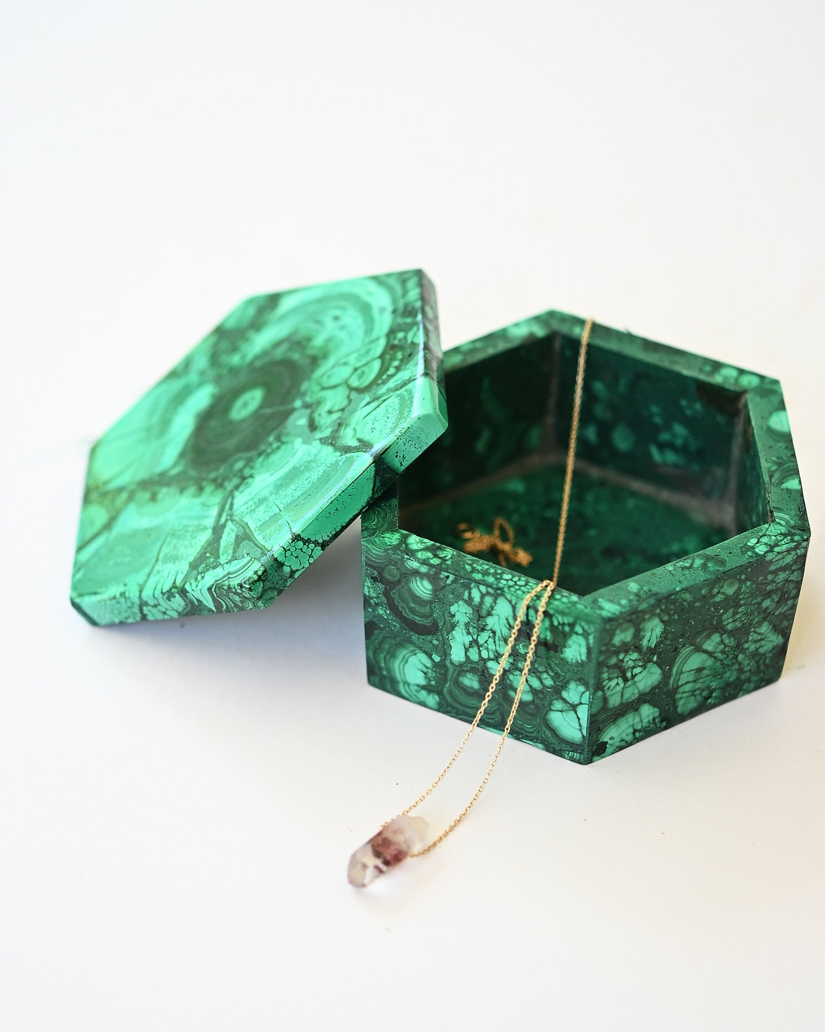 Handcrafted Malachite Box