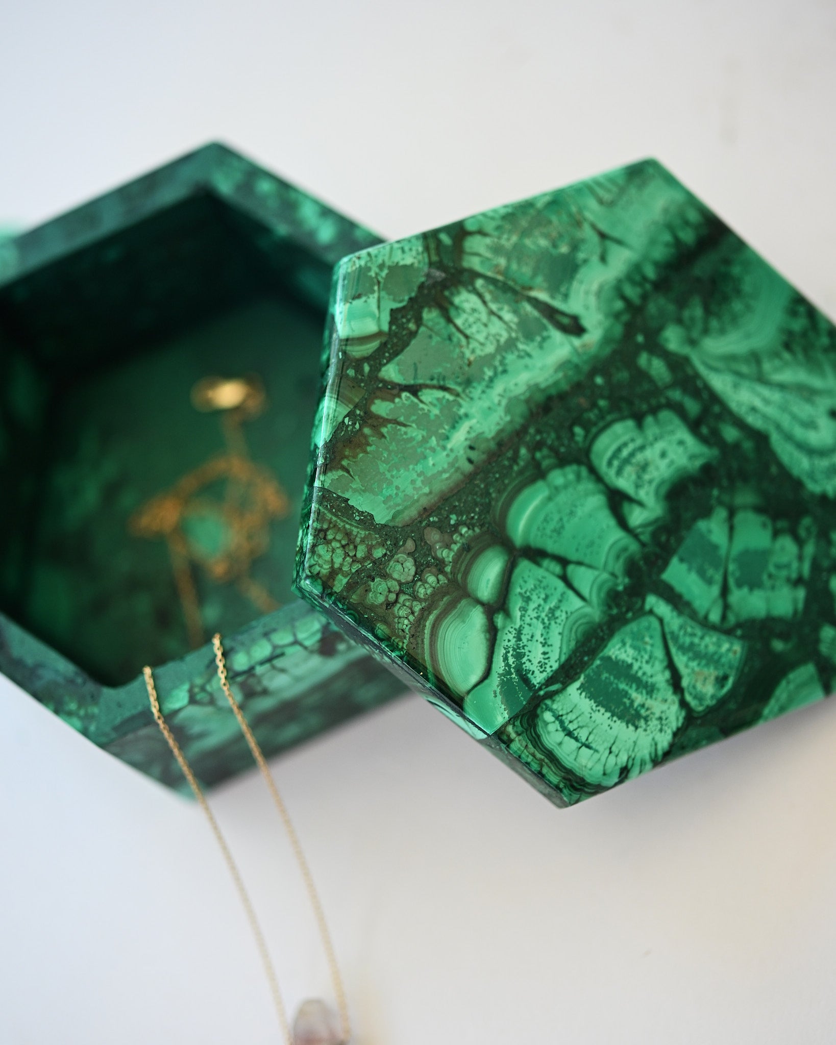 Handcrafted Malachite Box