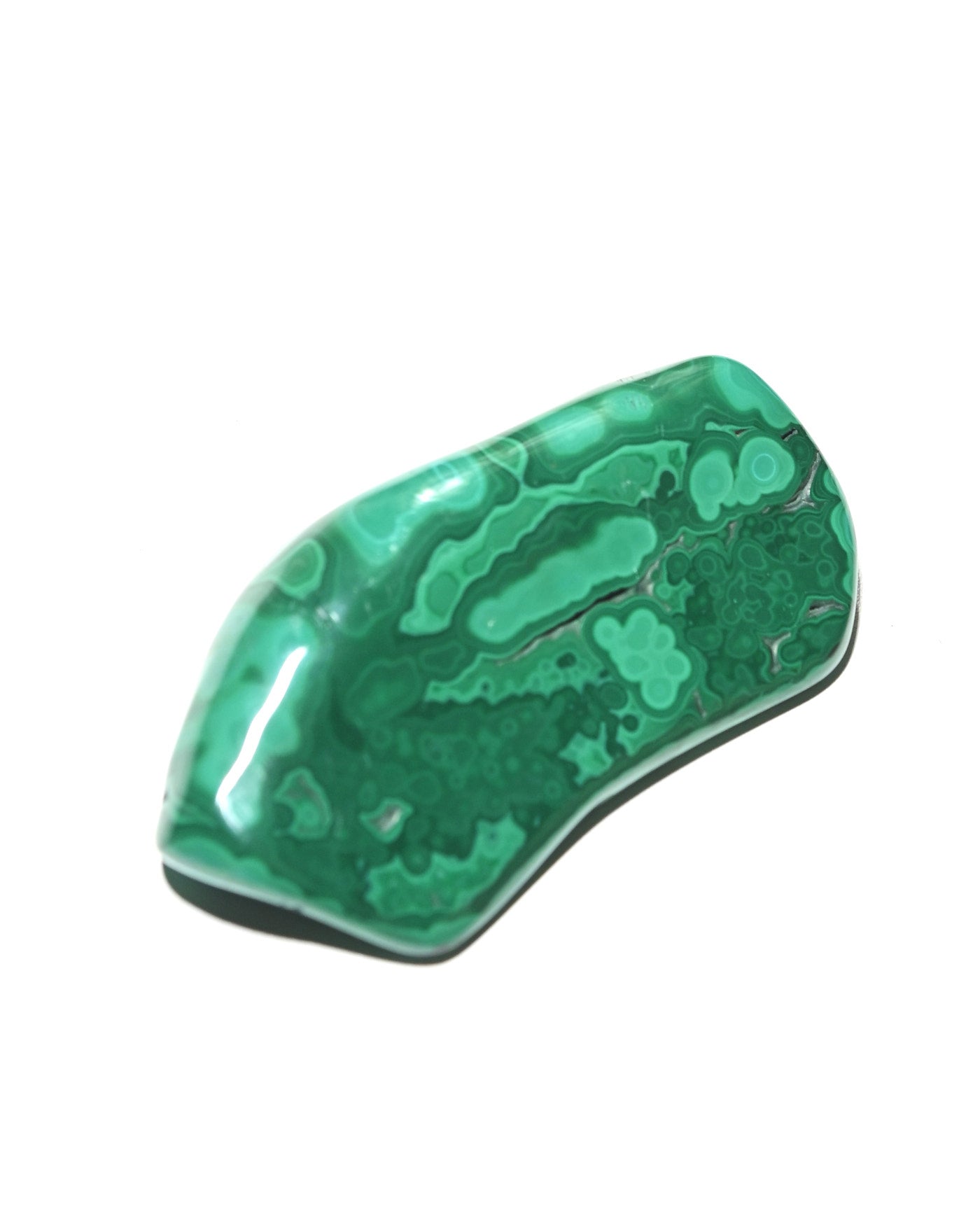 Malachite freeform alternate angle showing banding