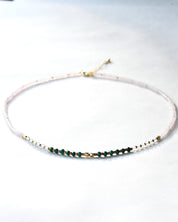 Malachite, Clear Quartz &; Rose Quartz Necklace