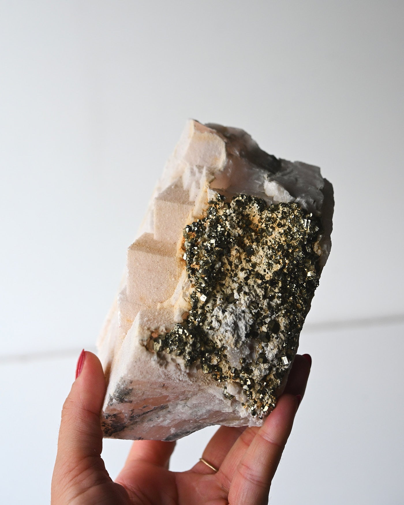 Manganoan Calcite with Pyrite 1304g