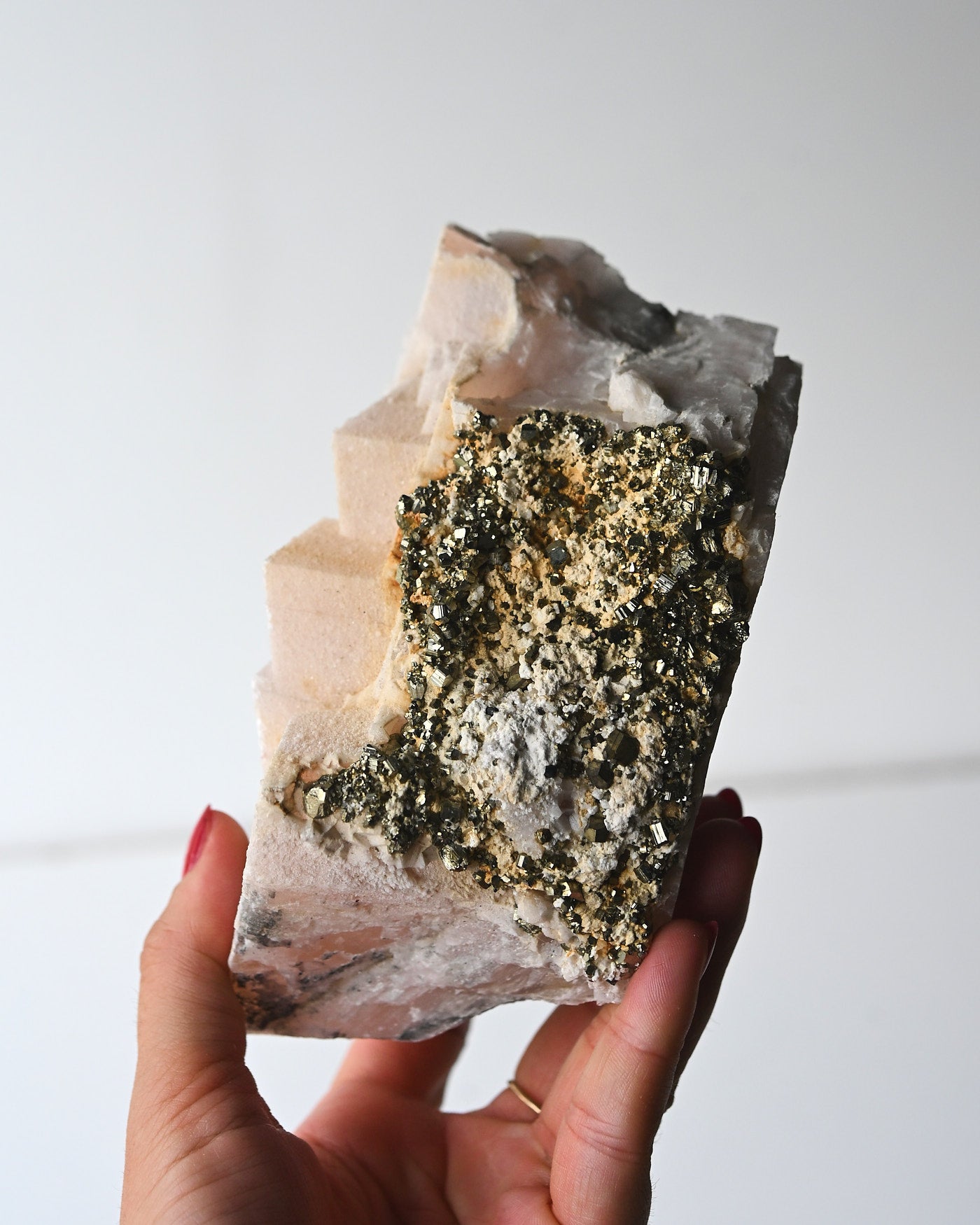 Manganoan Calcite with Pyrite 1304g