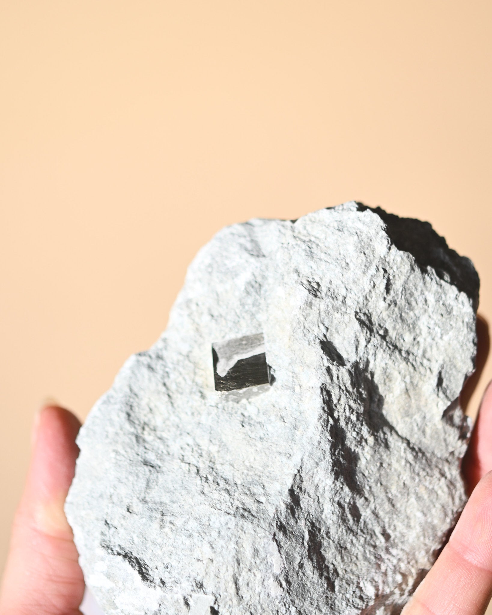 Pyrite Cube on Matrix 1.3lbs No. 567 - pyrite crystal rough natural scale view