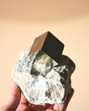 Pyrite Cube on Matrix 1.3lbs - pyrite crystal rough natural scale view