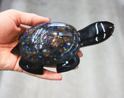 Mexican Opal Obsidian Turtle Carving