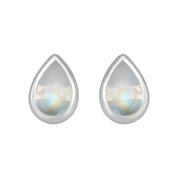Rainbow Moonstone Teardrop Stud Earrings in Sterling Silver - Crystals.com