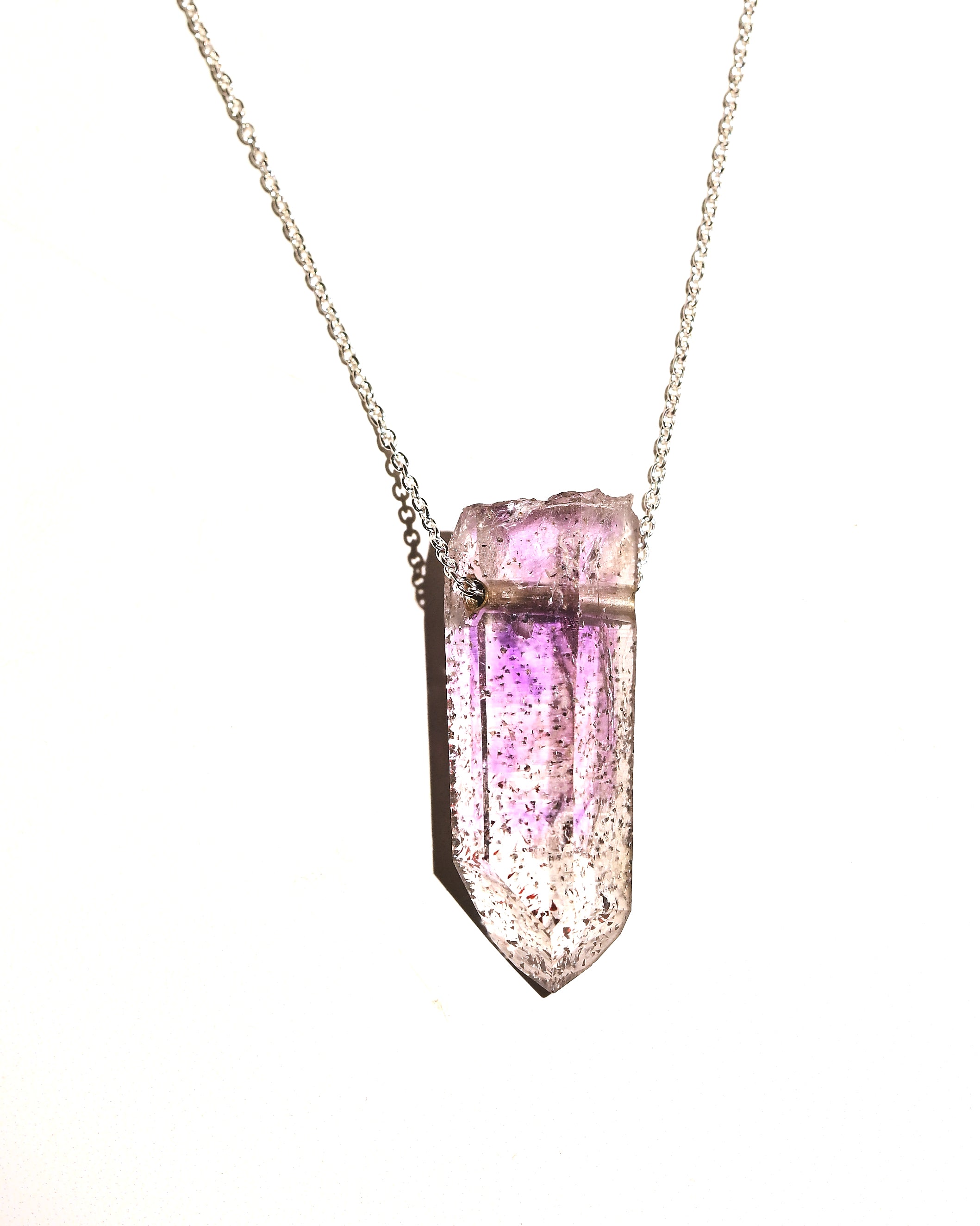 Brandberg Amethyst with Hematite Necklace – One of a Kind