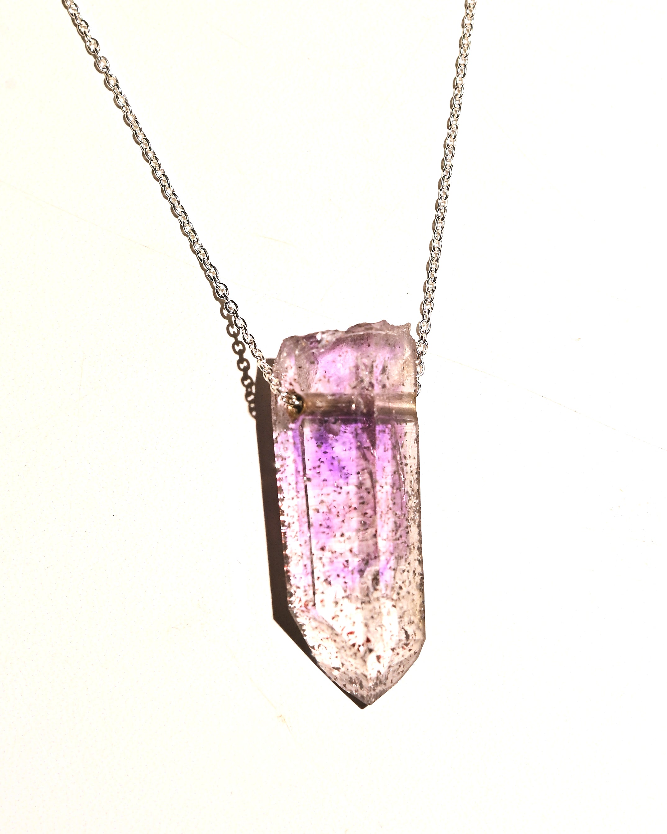 Brandberg Amethyst with Hematite Necklace – One of a Kind